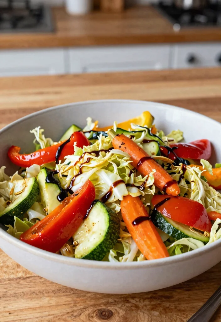 16 Crisp & Tangy Chinese Cabbage Salad Recipes - 11. Roasted Vegetable and Napa Cabbage Salad 1