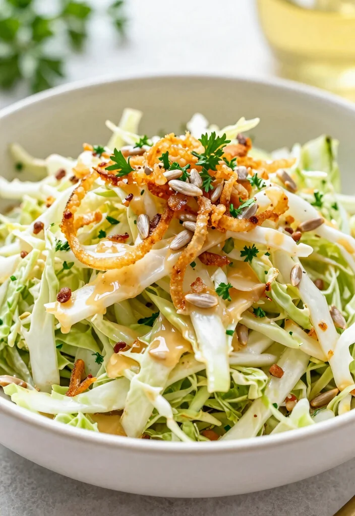 16 Crisp & Tangy Chinese Cabbage Salad Recipes - 14. Chilled Napa Cabbage Salad with Crunchy Toppings 1