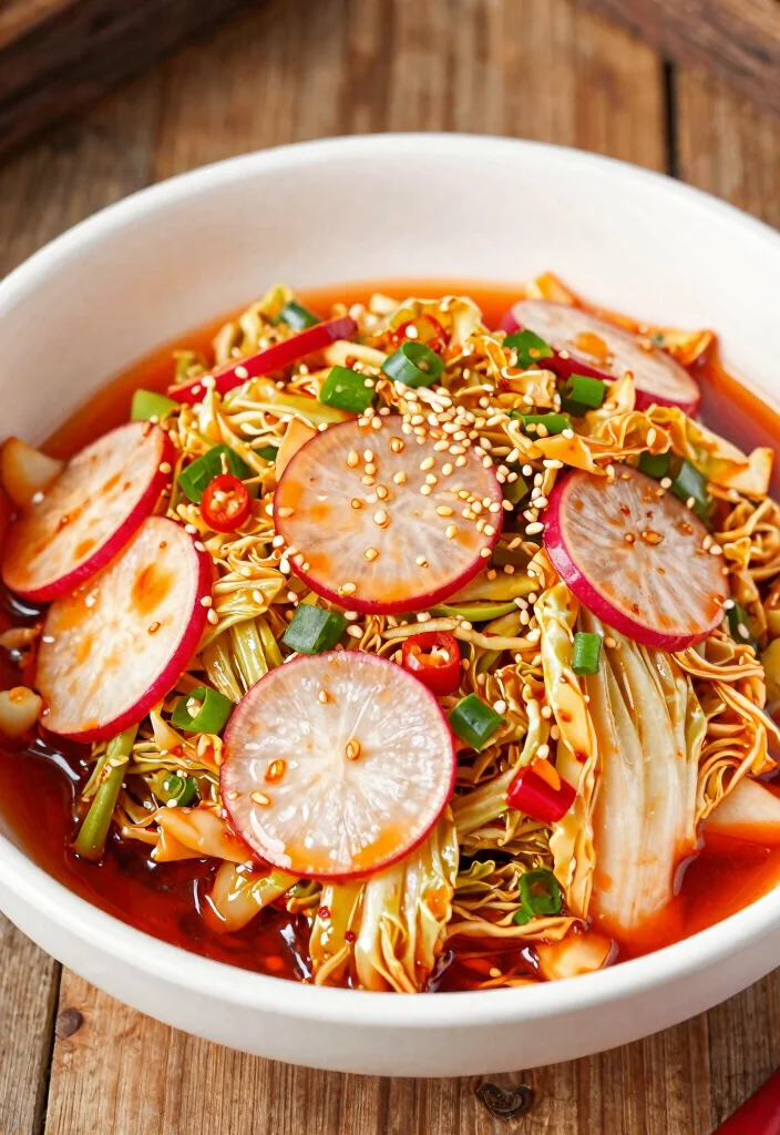 16 Crisp & Tangy Chinese Cabbage Salad Recipes - 2. Spicy Korean Cabbage Salad (Kimchi Salad) 1