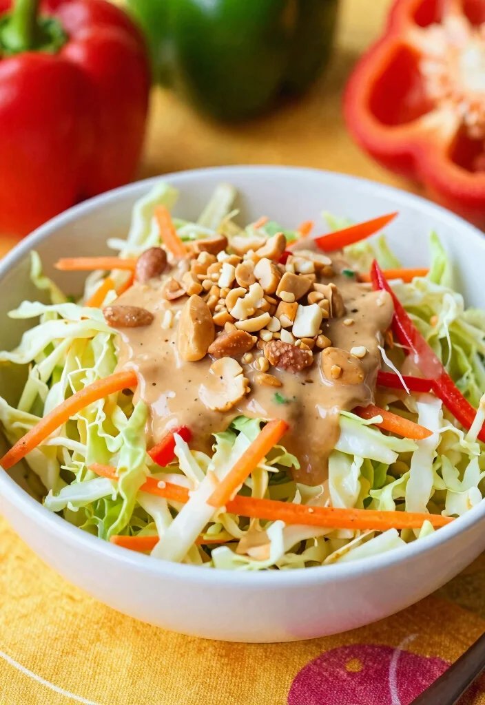 16 Crisp & Tangy Chinese Cabbage Salad Recipes - 6. Crunchy Asian Slaw with Peanut Dressing 1