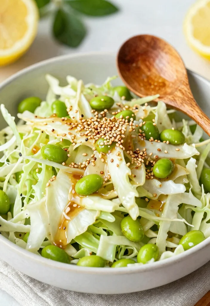 16 Crisp & Tangy Chinese Cabbage Salad Recipes - 7. Sesame Cabbage Salad with Edamame 1