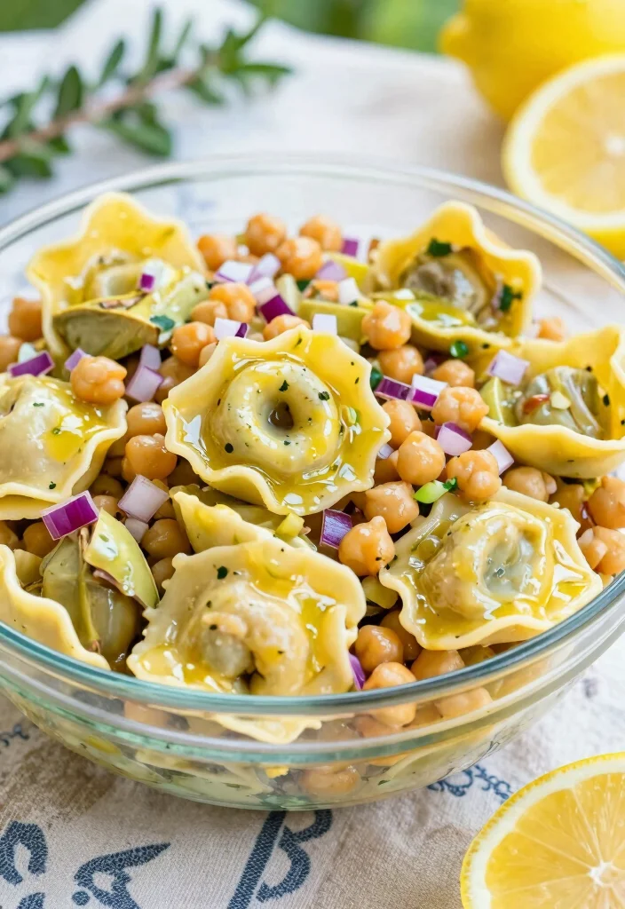 16 Delicious Greek Tortellini Pasta Salad Recipes (Creamy & Fresh) - 3. Greek-Inspired Tortellini and Chickpea Salad 1