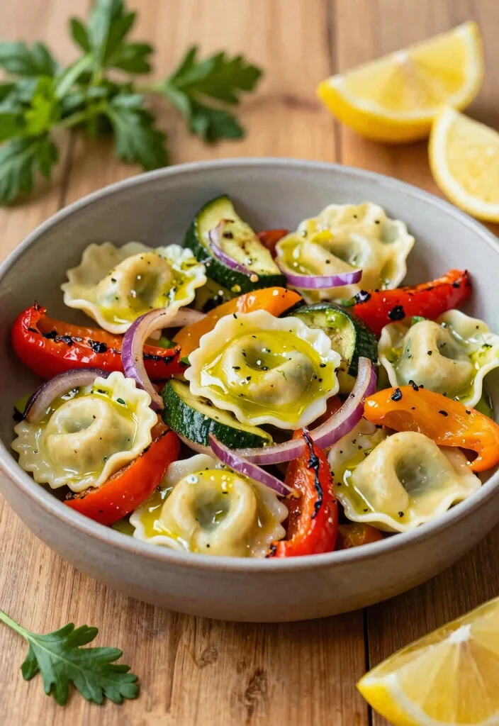 16 Delicious Greek Tortellini Pasta Salad Recipes (Creamy & Fresh) - 5. Colorful Greek Tortellini and Roasted Vegetable Salad 1