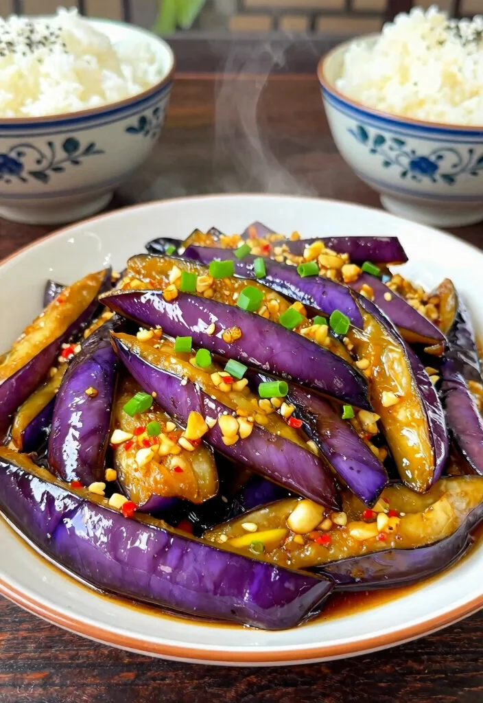 16 Easy & Impressive Chinese Dinner Party Recipes - 8. Chinese Eggplant Stir-Fry 1