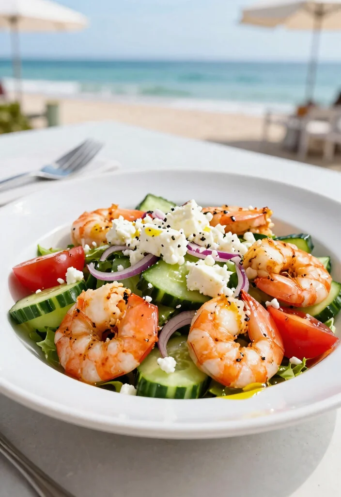 16 Greek Cucumber Tomato Salads (Fresh & Crisp) - 13. Shrimp Greek Salad 1