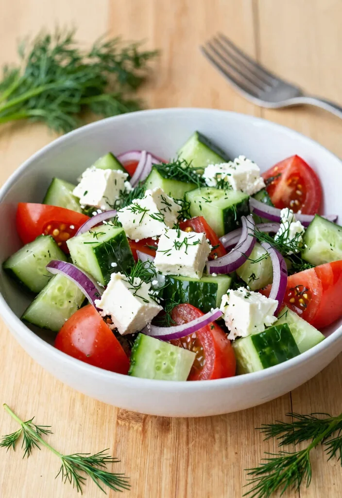 16 Greek Cucumber Tomato Salads (Fresh & Crisp) - 14. Greek Salad with Feta and Dill 1