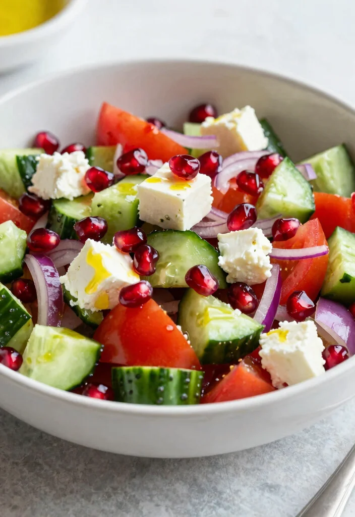 16 Greek Cucumber Tomato Salads (Fresh & Crisp) - 15. Greek Salad with Pomegranate Seeds 1