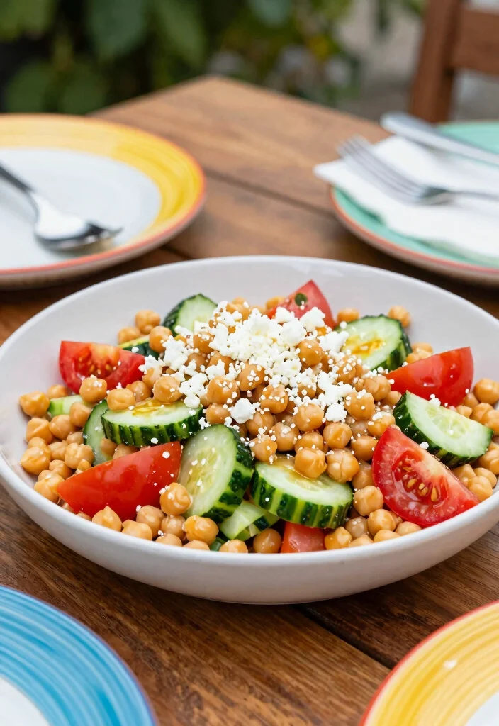 16 Greek Cucumber Tomato Salads (Fresh & Crisp) - 3. Mediterranean Chickpea Salad 1