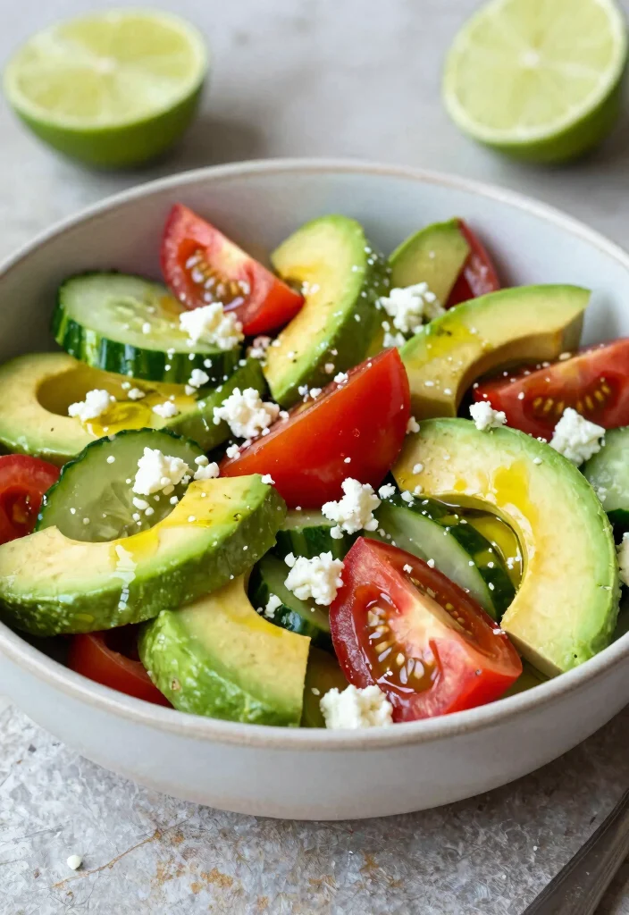16 Greek Cucumber Tomato Salads (Fresh & Crisp) - 4. Avocado Greek Salad 1