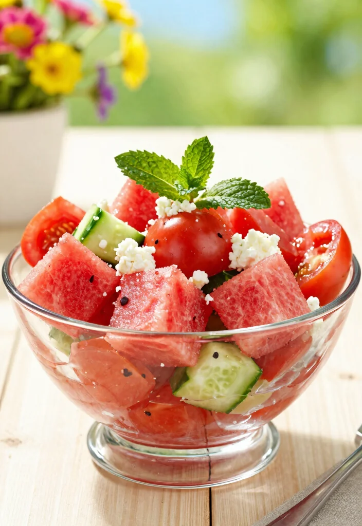 16 Greek Cucumber Tomato Salads (Fresh & Crisp) - 6. Watermelon Tomato Salad 1