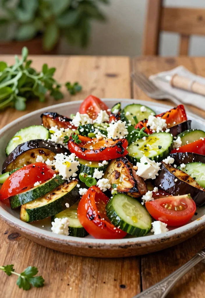 16 Greek Cucumber Tomato Salads (Fresh & Crisp) - 7. Roasted Vegetable Greek Salad 1