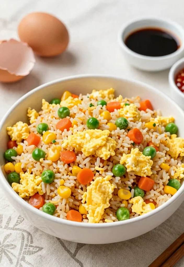 16 Healthy & Easy Chinese Vegetable Fried Rice Recipes - 13. Egg Fried Rice with Vegetables 1