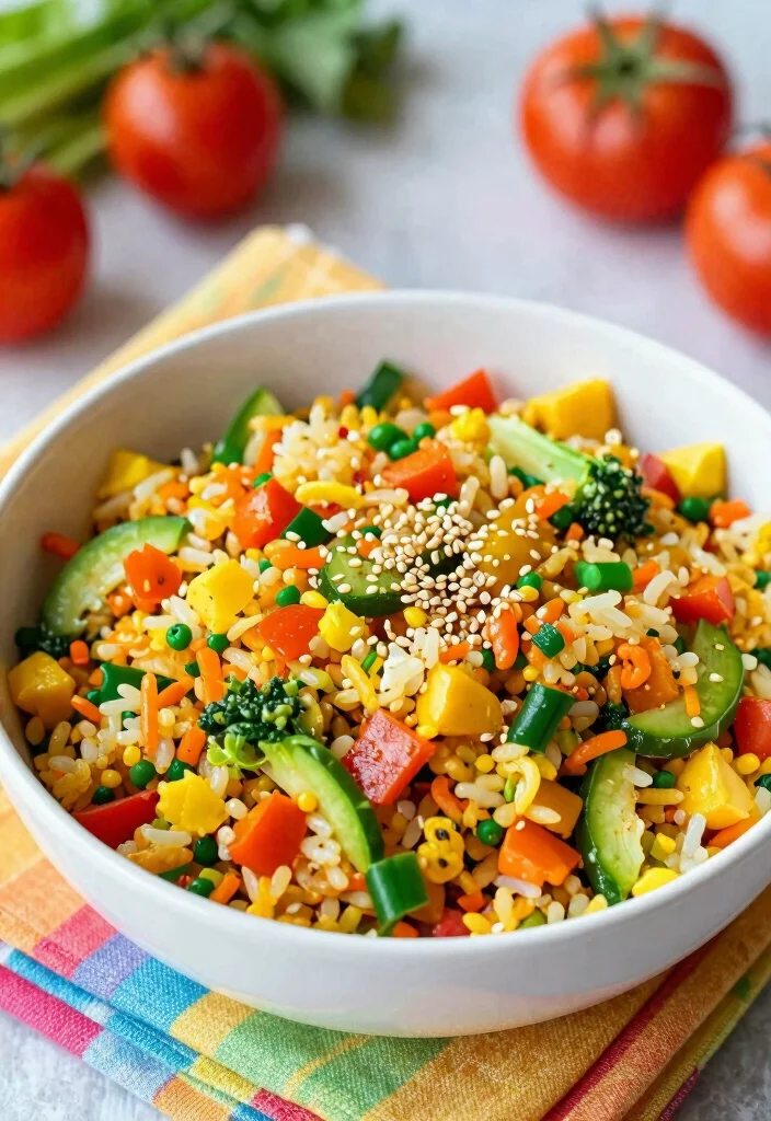 16 Healthy & Easy Chinese Vegetable Fried Rice Recipes - 15. Rainbow Vegetable Fried Rice 1