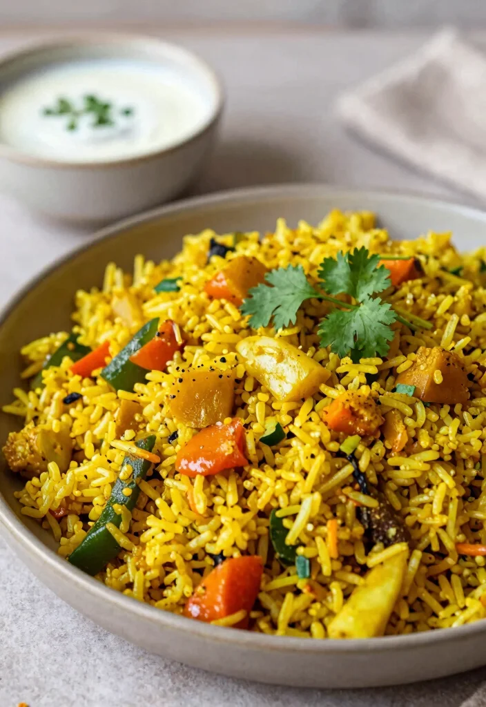 16 Healthy & Easy Chinese Vegetable Fried Rice Recipes - 16. Curry Vegetable Fried Rice 1