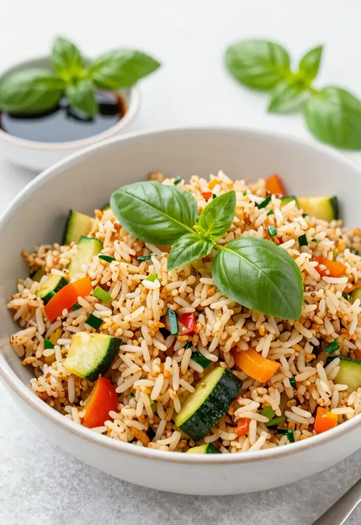16 Healthy & Easy Chinese Vegetable Fried Rice Recipes - 3. Thai Basil Vegetable Fried Rice 1