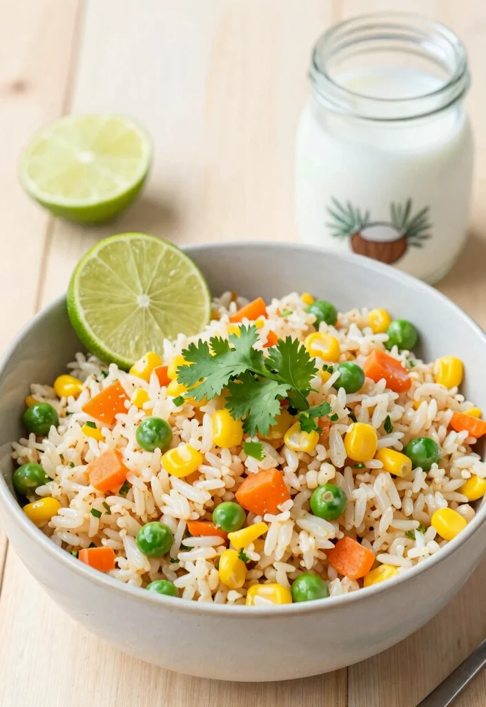 16 Healthy & Easy Chinese Vegetable Fried Rice Recipes - 4. Coconut Vegetable Fried Rice 1