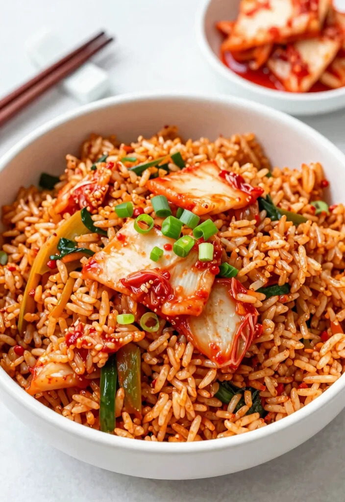 16 Healthy & Easy Chinese Vegetable Fried Rice Recipes - 8. Kimchi Fried Rice 1