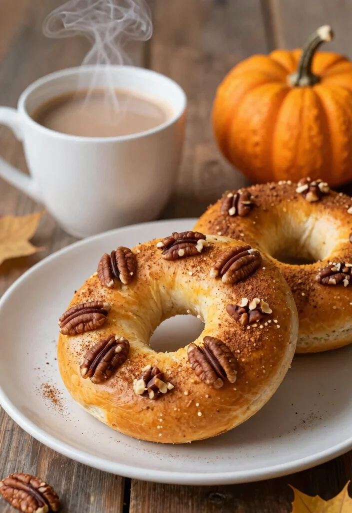 16 Homemade Greek Yogurt Bagels (Better Than Store) - 7. Pumpkin Spice Bagels 1