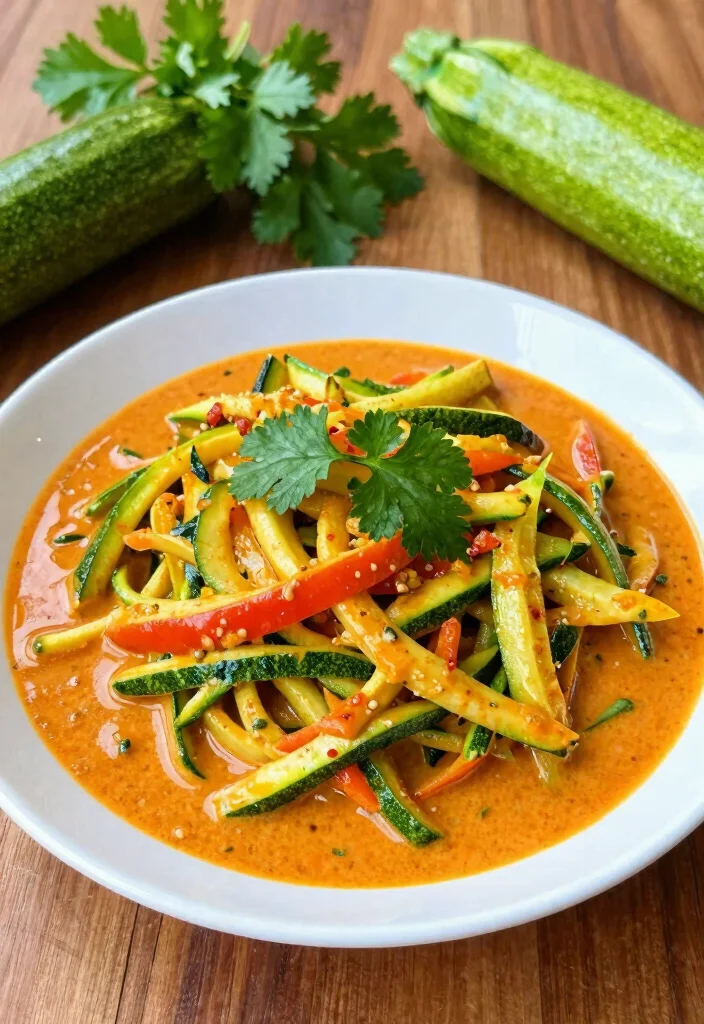 16 Red Thai Curry Recipes (Spicy & Creamy) - 13. Red Curry Zucchini Noodles 1