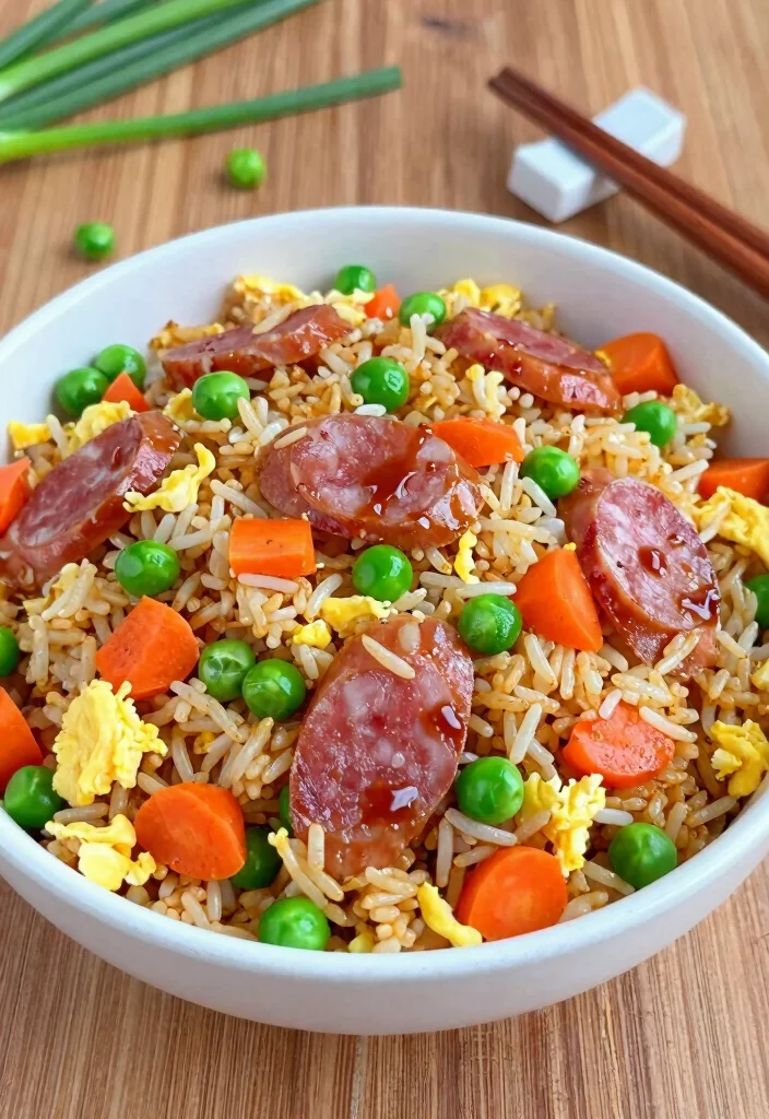 16 Savory Cantonese Style Chinese Sausage Fried Rice Recipes - 1. Classic Cantonese Fried Rice 1