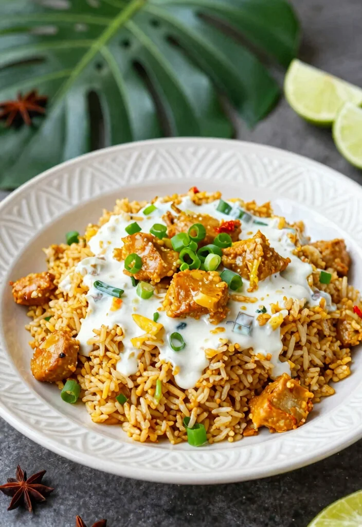 16 Savory Cantonese Style Chinese Sausage Fried Rice Recipes - 11. Coconut Curry Chinese Sausage Fried Rice 1