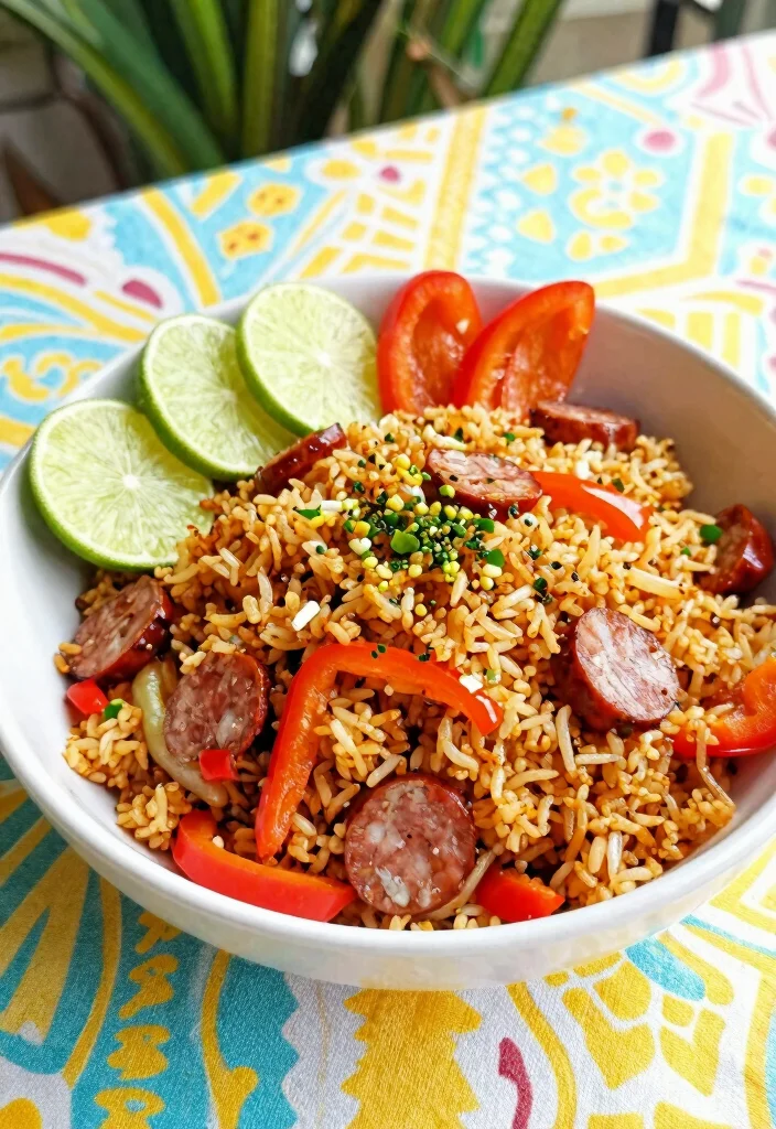 16 Savory Cantonese Style Chinese Sausage Fried Rice Recipes - 7. Thai-inspired Chinese Sausage Fried Rice 1