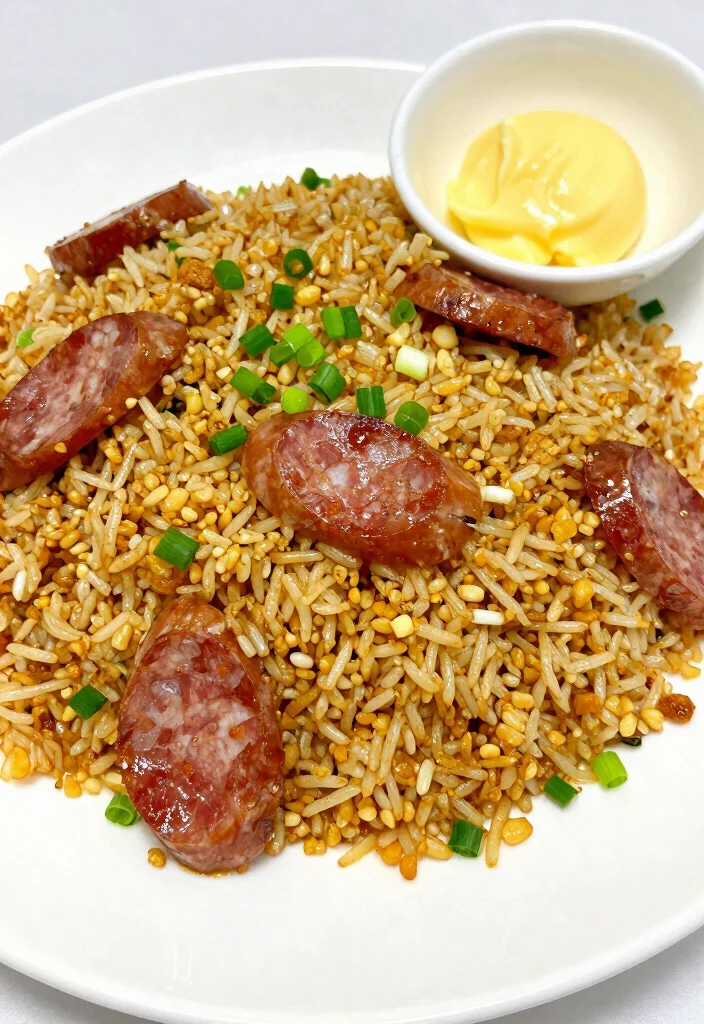 16 Savory Cantonese Style Chinese Sausage Fried Rice Recipes - 8. Garlic Butter Chinese Sausage Fried Rice 1