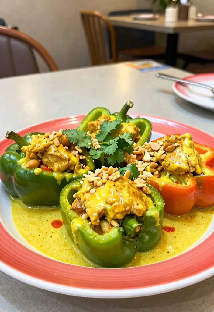 16 Thai Coconut Curry Chicken Recipes (Creamy Bliss) - 10. Thai Coconut Curry Chicken Stuffed Bell Peppers 1