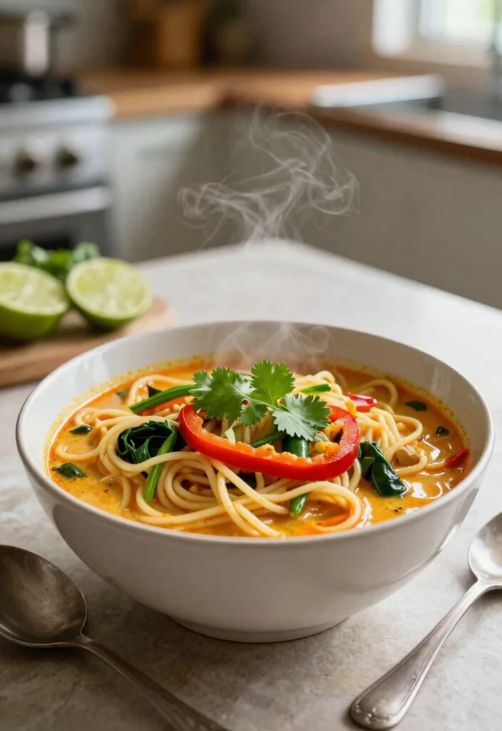16 Thai Coconut Curry Soup Recipes (Creamy & Aromatic) - 5. Thai Coconut Curry noodle Soup 1
