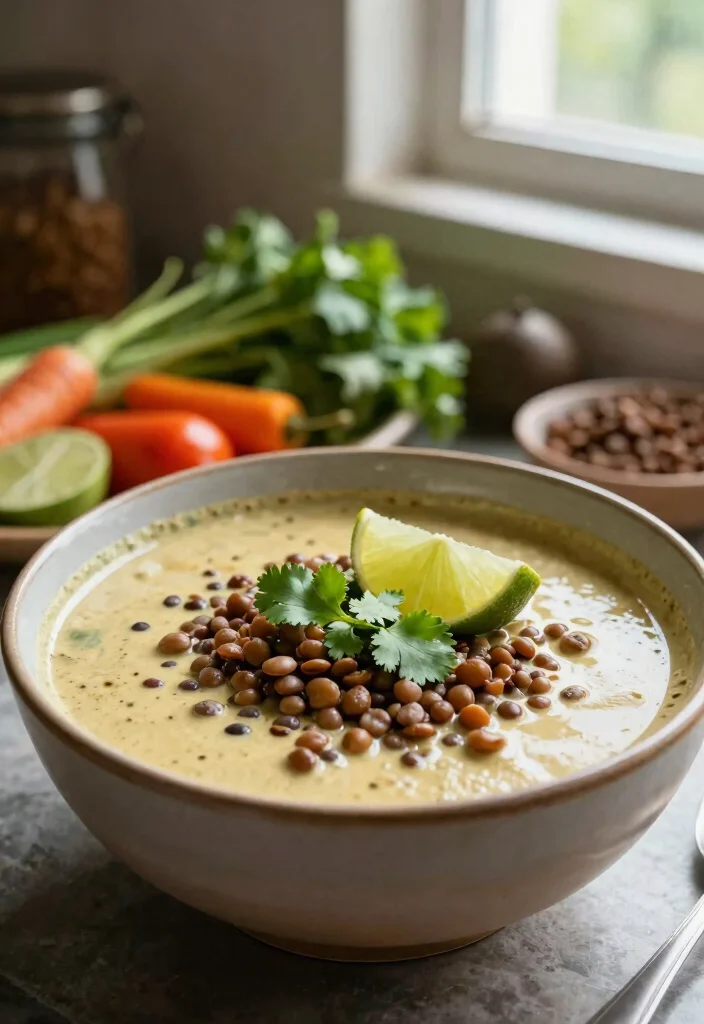 16 Thai Coconut Curry Soup Recipes (Creamy & Aromatic) - 7. Thai Coconut Curry Soup with Lentils 1