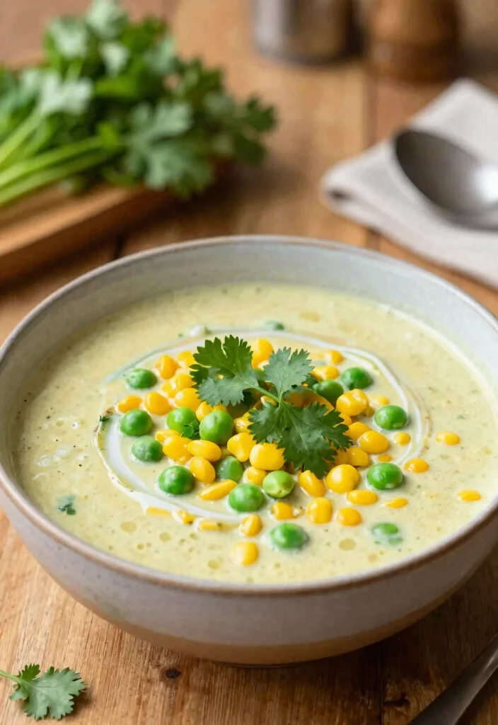 16 Thai Coconut Curry Soup Recipes (Creamy & Aromatic) - 8. Thai Coconut Curry Soup with Peas and Corn 1