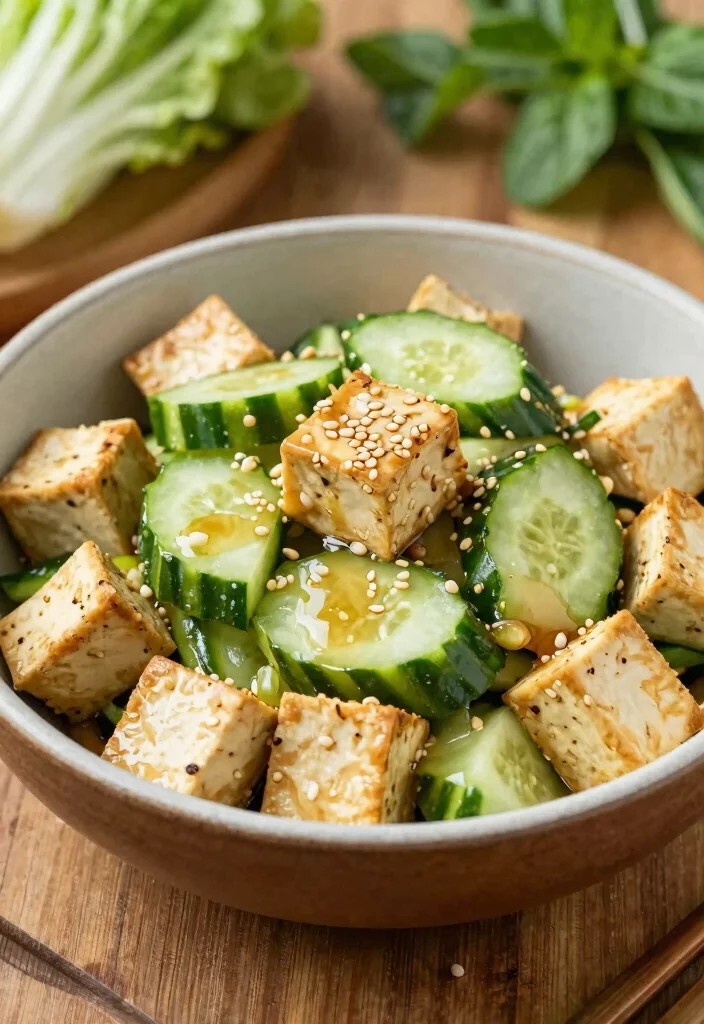 16 Thai Cucumber Salad Recipes with a Rice Vinegar Twist - 4. Thai Cucumber Salad with Tofu 1