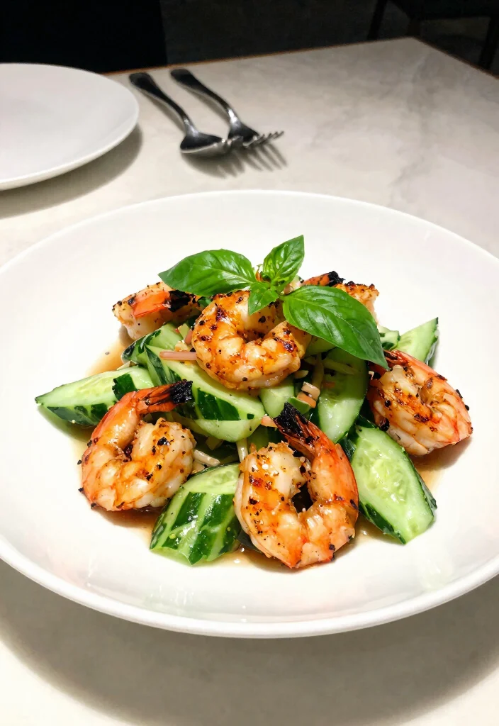 16 Thai Cucumber Salad Recipes with a Rice Vinegar Twist - 6. Thai Cucumber Salad with Grilled Shrimp 1