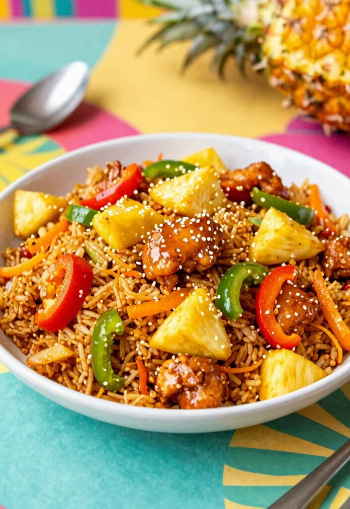 17 Chinese Chicken Fried Rice Recipes (Restaurant Favorites) - 11. Sweet and Sour Chicken Fried Rice 1