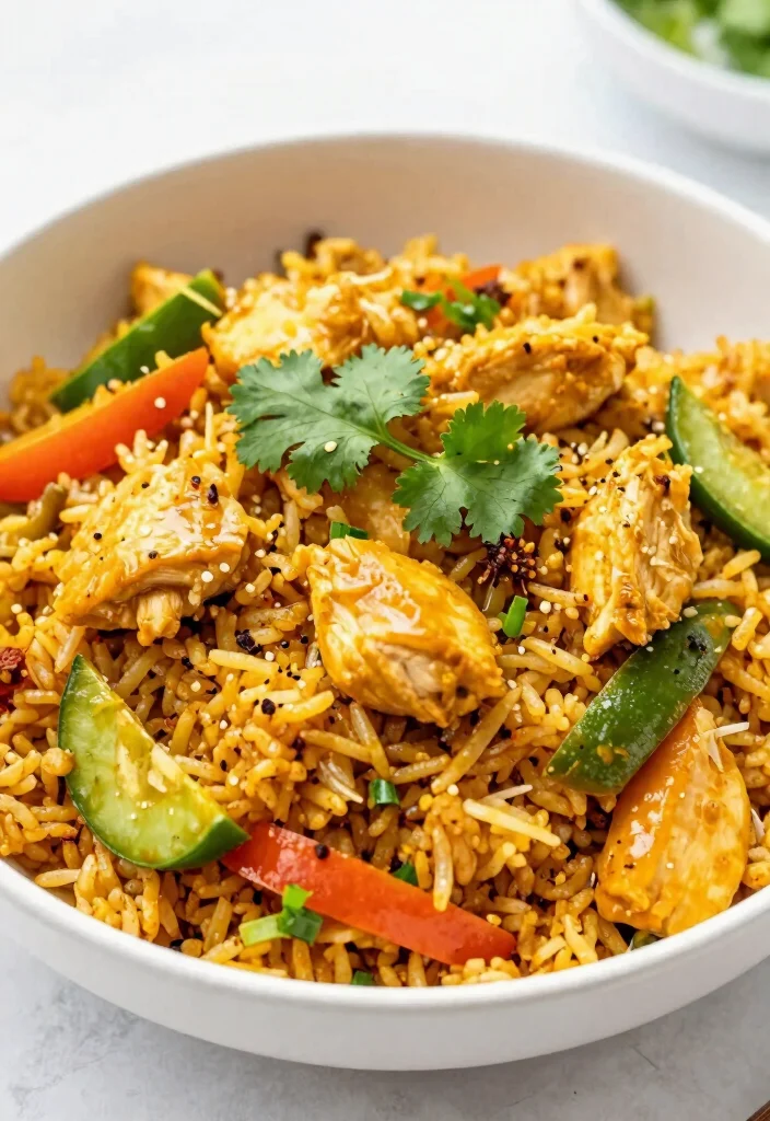 17 Chinese Chicken Fried Rice Recipes (Restaurant Favorites) - 16. Coconut Curry Chicken Fried Rice 1