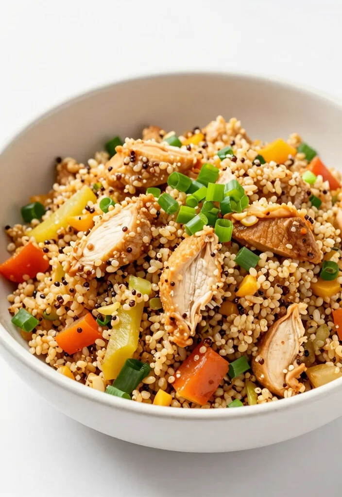 17 Chinese Chicken Fried Rice Recipes (Restaurant Favorites) - 9. Quinoa Chicken Fried Rice 1