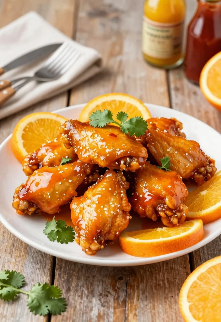 17 Chinese Fried Chicken Wing Recipes (Crispy & Flavorful) - 4. Tangy Orange Chicken Wings 1