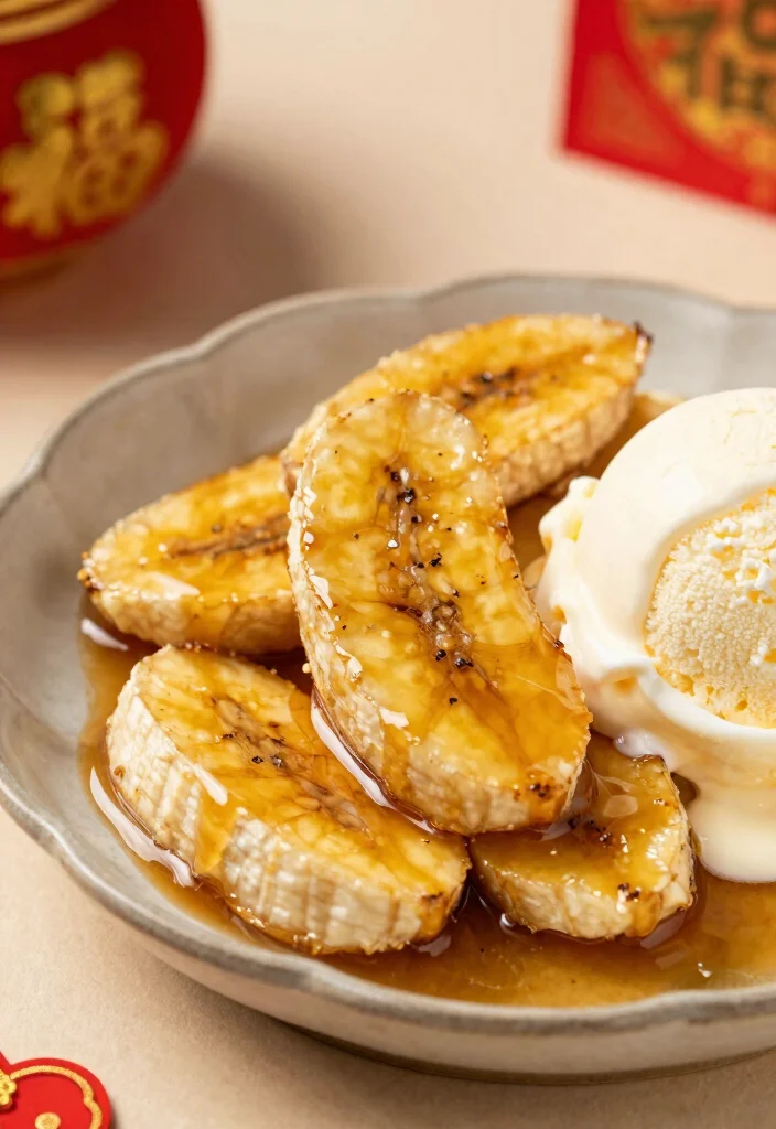 17 Chinese New Year Dessert Ideas (Festive Favorites) - 16. Caramelized Bananas 1