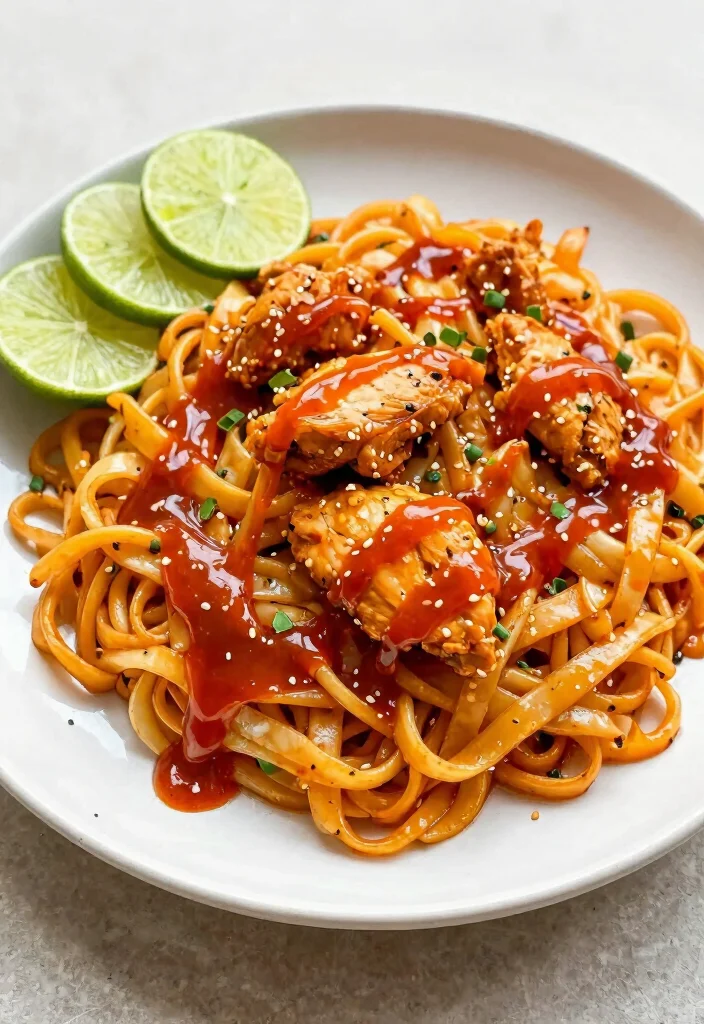 17 Gluten-Free Pad Thai Chicken Recipes (Authentic Thai) - 11. Sriracha Pad Thai Chicken 1
