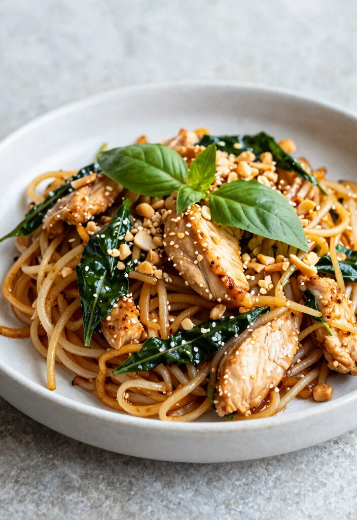 17 Gluten-Free Pad Thai Chicken Recipes (Authentic Thai) - 9. Thai Basil Pad Thai Chicken 1