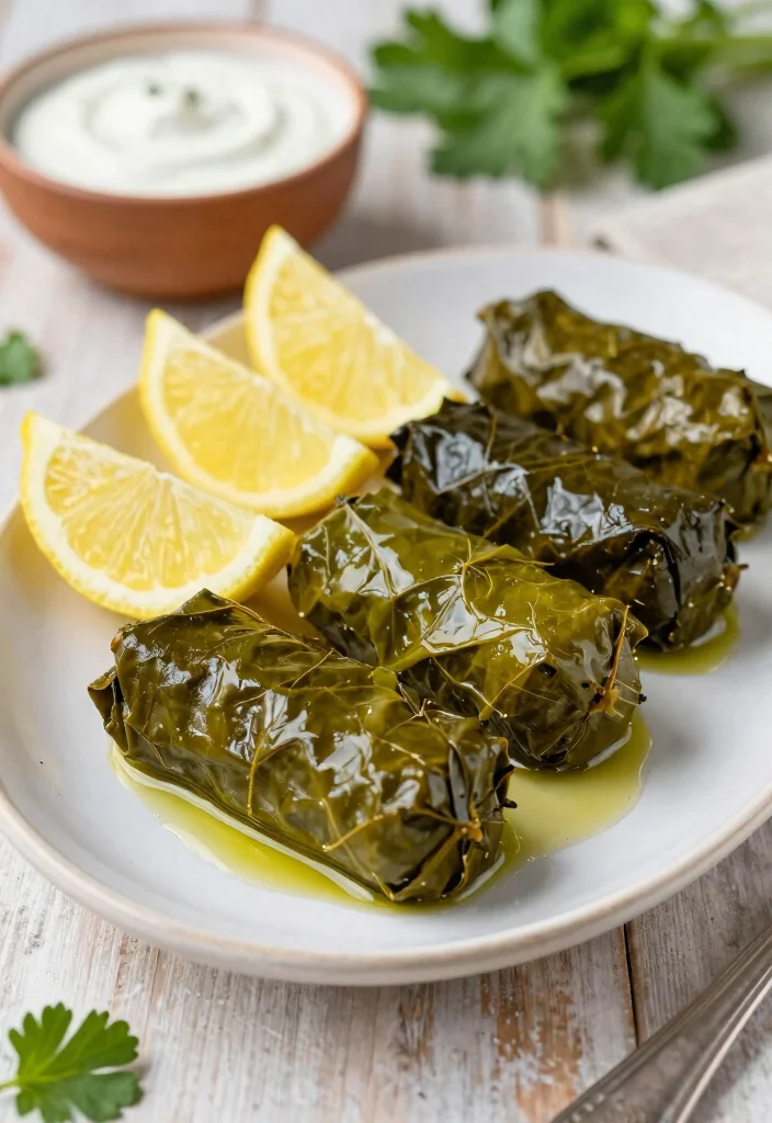 17 Greek Appetizers for Parties (Crowd Pleasers) - 4. Dolmadakia: Stuffed Grape Leaves 1