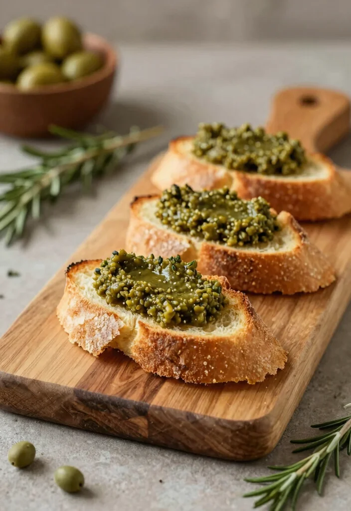 17 Greek Starters & Appetizers (Dinner Party Ready) - 17. Olive Tapenade Crostini 1