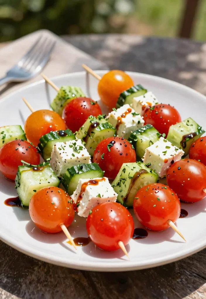 17 Greek Starters & Appetizers (Dinner Party Ready) - 6. Greek Salad Skewers 1