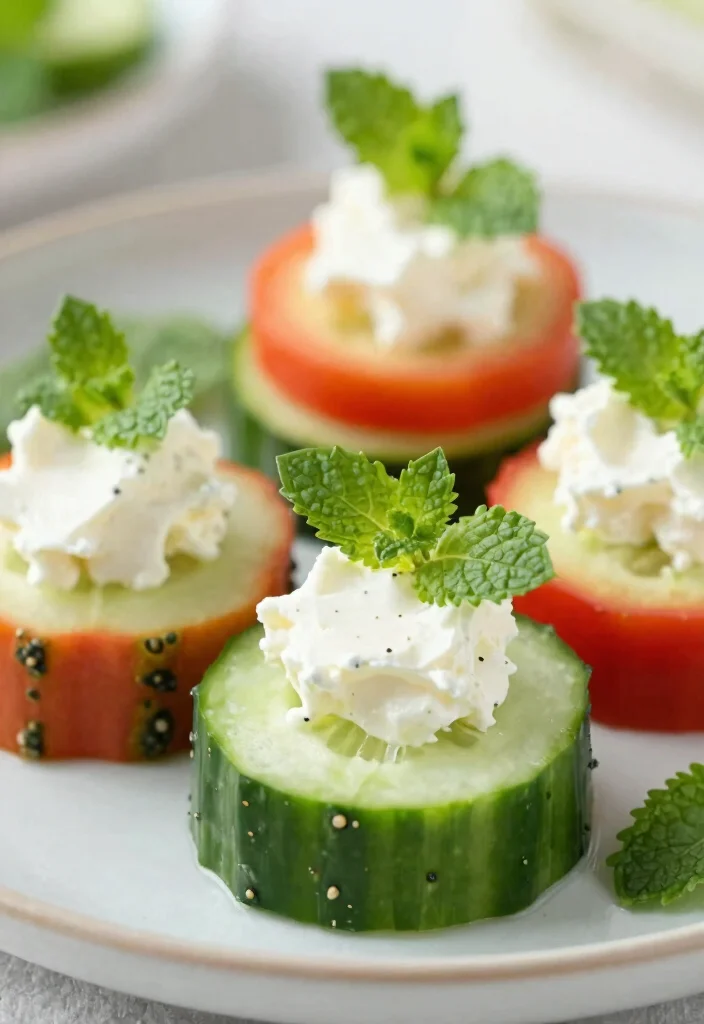 17 Greek Starters & Appetizers (Dinner Party Ready) - 9. Cucumber Bites with Vegan Feta 1
