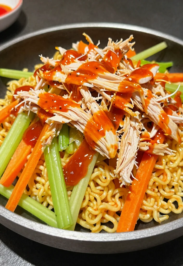 17 Irresistible Chinese Chicken Salad with Ramen Noodles Recipes: A Party Favorite - 12. Buffalo Chicken Ramen Salad 1