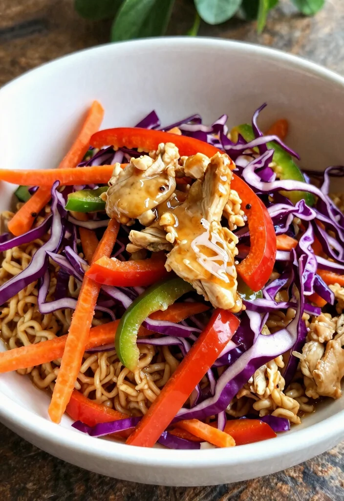 17 Irresistible Chinese Chicken Salad with Ramen Noodles Recipes: A Party Favorite - 5. Thai Chicken Ramen Salad with Lime Dressing 1