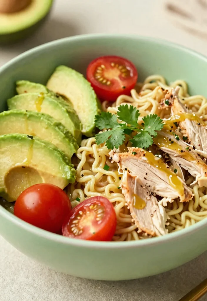 17 Irresistible Chinese Chicken Salad with Ramen Noodles Recipes: A Party Favorite - 9. Avocado Chicken Ramen Salad 1