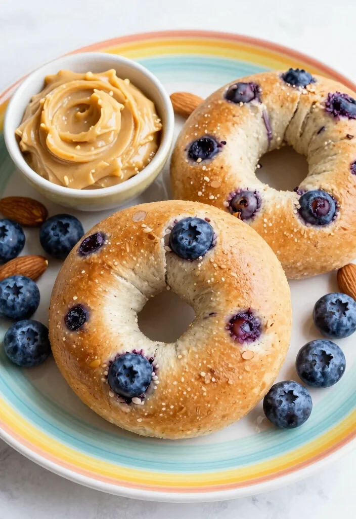 17 Protein Bagels with Greek Yogurt (Gym Fuel) - 6. Blueberry Almond Protein Bagels 1