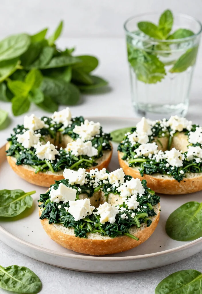 17 Protein Bagels with Greek Yogurt (Gym Fuel) - 7. Spinach and Feta Protein Bagels 1