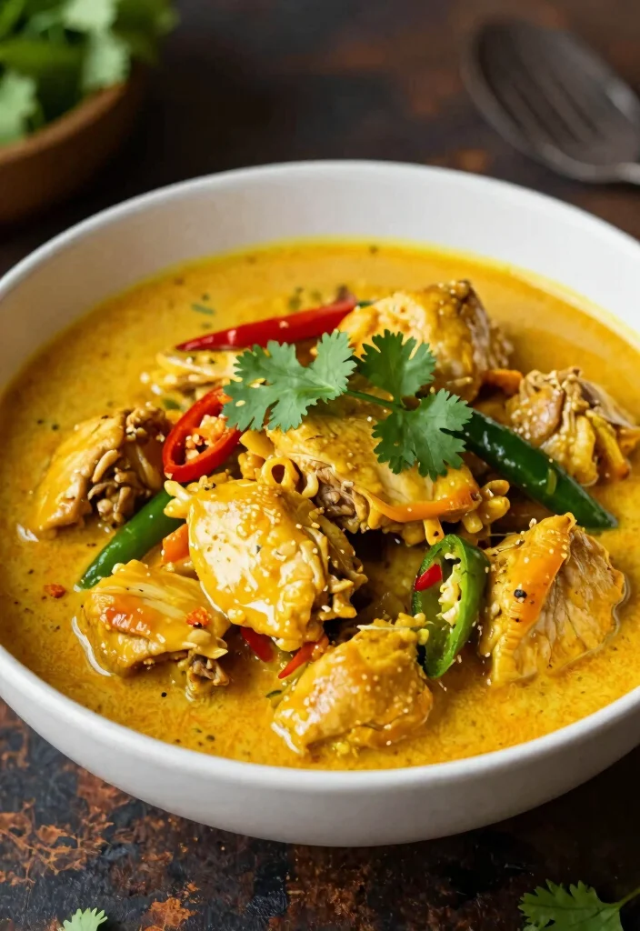 17 Thai Chicken Curry with Coconut Milk (Rich & Aromatic) - 14. Spicy Coconut Curry Chicken with Cilantro 1